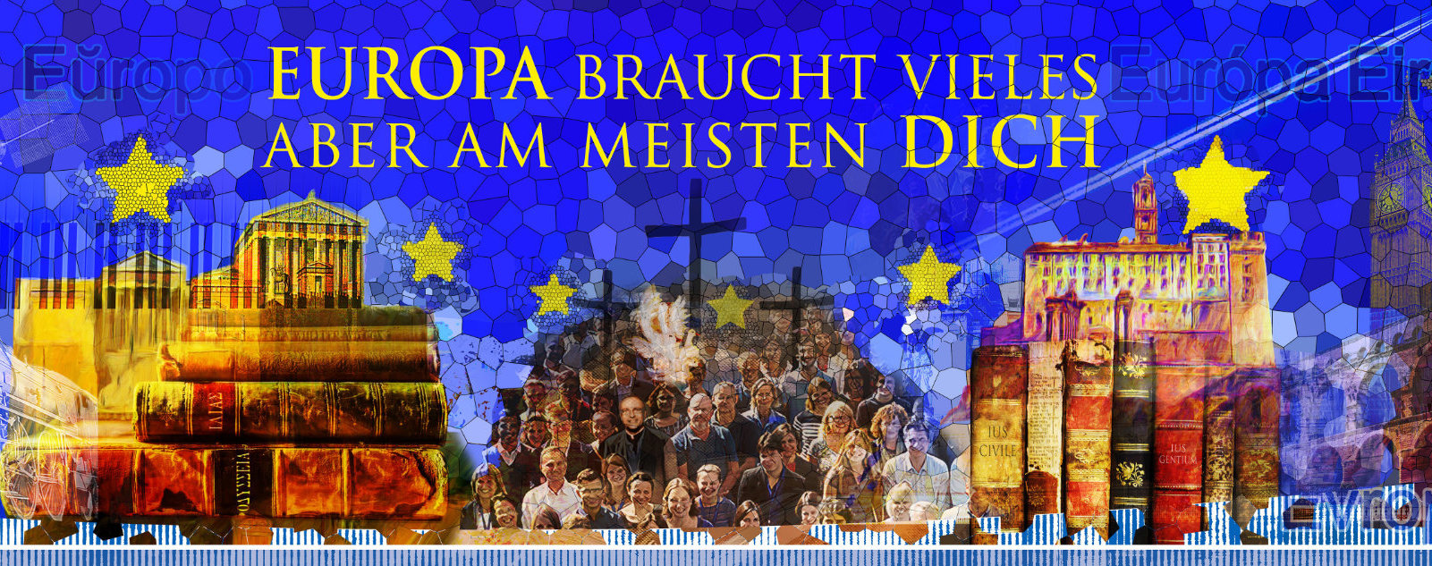 © Heinz Ebner 'Europa braucht vieles, aber am meisten Dich!', so das Plädoyer - im Bild die dazugehörige Illustration von Künstler Heinz Ebner in Zusammenarbeit mit Pressesprecher Dominik Orieschnig - von Bischof Zsifkovics.