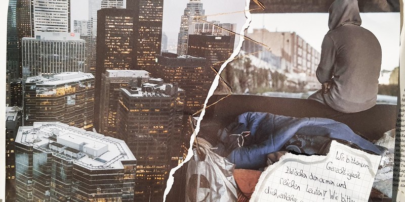  Jugendliche aus Pöttsching thematisierten in ihrer Firmvorbereitung das 'Gebrochene'. Mit Goldfäden als Zeichen der Heilung werden die Bruchstellen verbunden.