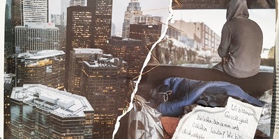  Jugendliche aus Pöttsching thematisierten in ihrer Firmvorbereitung das 'Gebrochene'. Mit Goldfäden als Zeichen der Heilung werden die Bruchstellen verbunden.