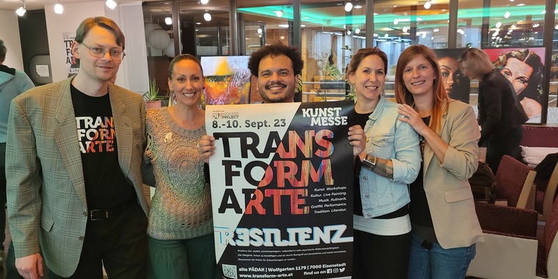 Die Organisator:innen der Kunstmesse TRANSFORM-ARTE – Thomas Sailer, Victor Sales, Marita Demattio und Susanne Göttlinger – luden vergangenen Donnerstag zu einem Meet an greet ein.