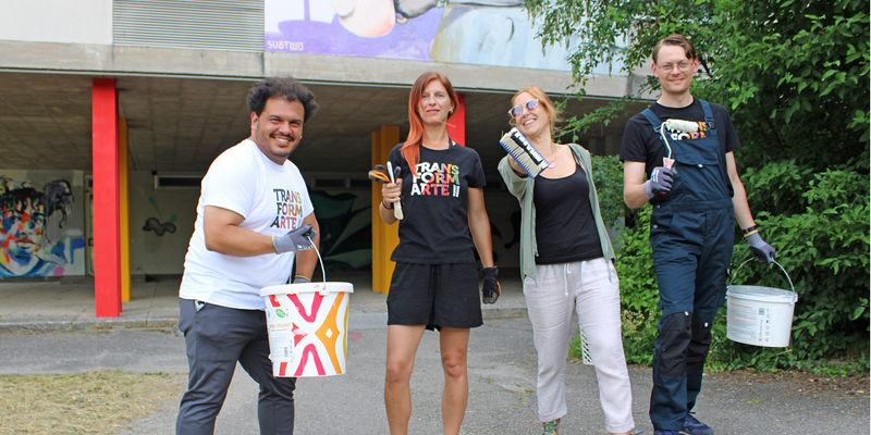 Die Vorfreude des TRANSFORM-ARTE Teams – Victor Sales, Susanne Göttlinger, Marita Demattio und Thomas Sailer auf die Kunstmesse, 8. bis 10. September, ist groß. 