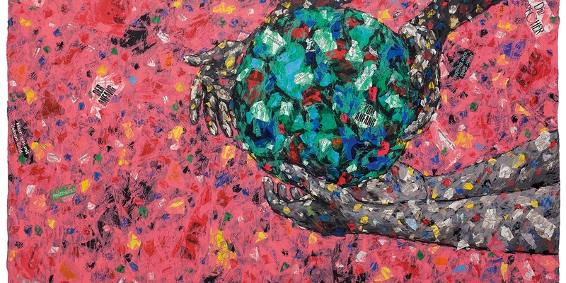 Das Hungertuch 2023/24 mit dem Titel 'Was ist uns heilig?' erschuf der nigerianisch-deutsche Künstler Emeka Udemba. Das 'feel the pulse'-Team ließ sich inspirieren.