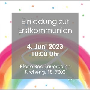 Erstkommunion / Pfarre Bad Sauerbrunn Einladung